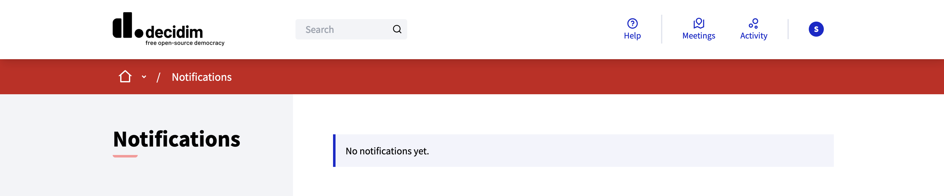 Beispiel der Benachrichtigungsseite