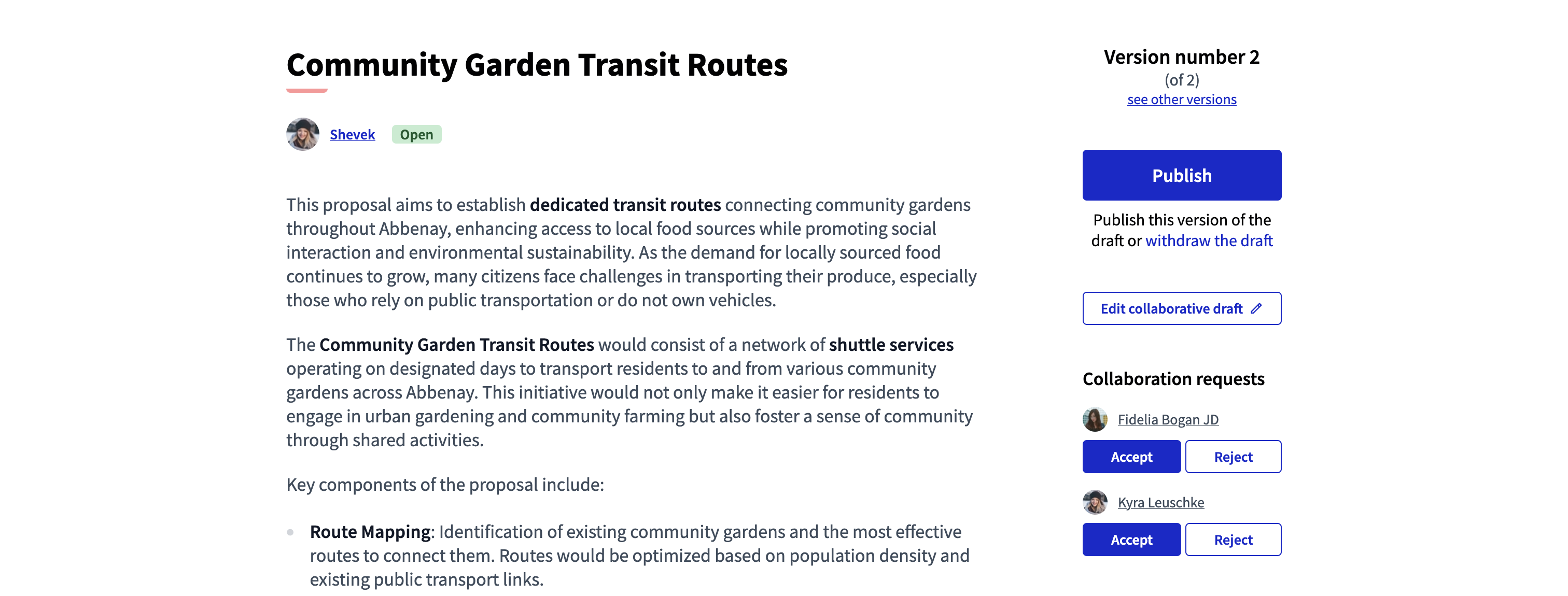 Collaboration requests