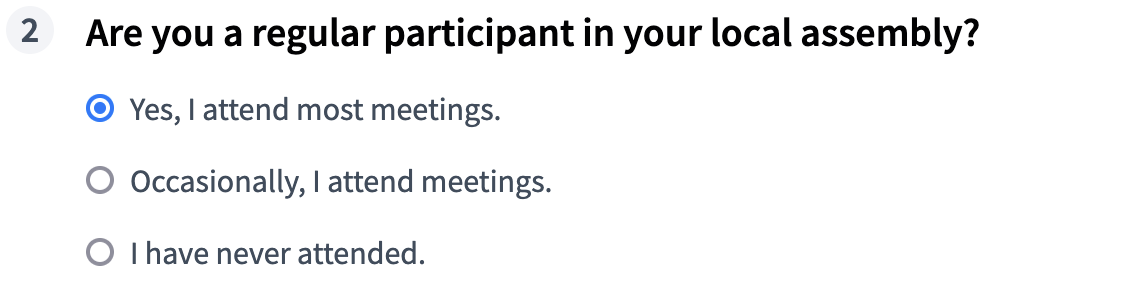 Tipo de opción única - frontend